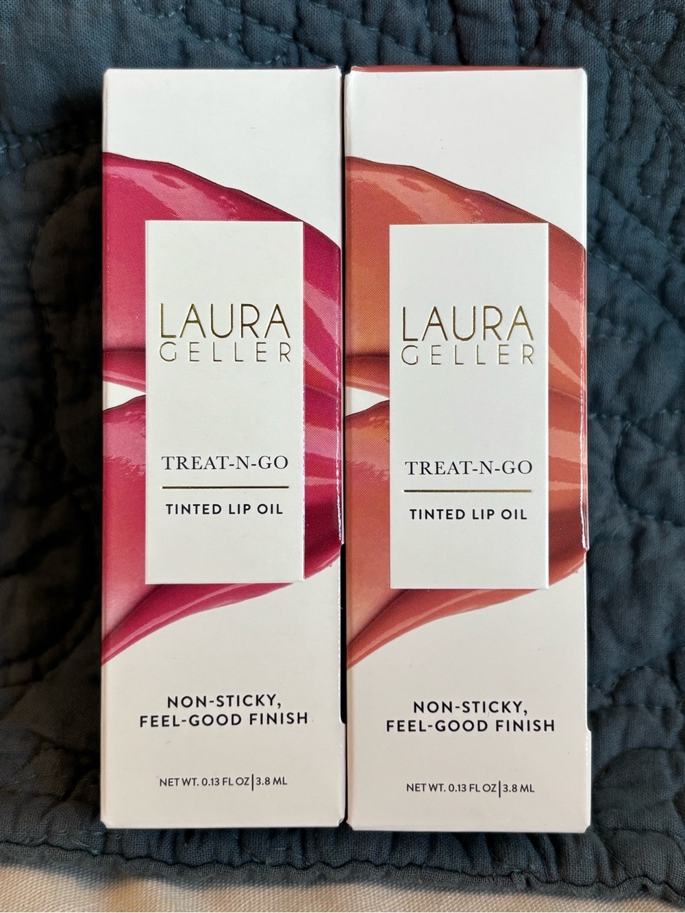 Laura Geller Treat-N-Go Tinted Lip Oil Duo First Place Crunch Time NIB